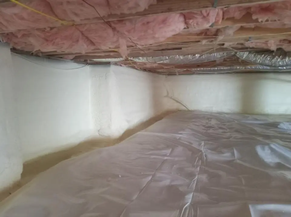 Crawl space encapsulation with closed-cell spray foam for Attic Insulation in Pleasant Garden