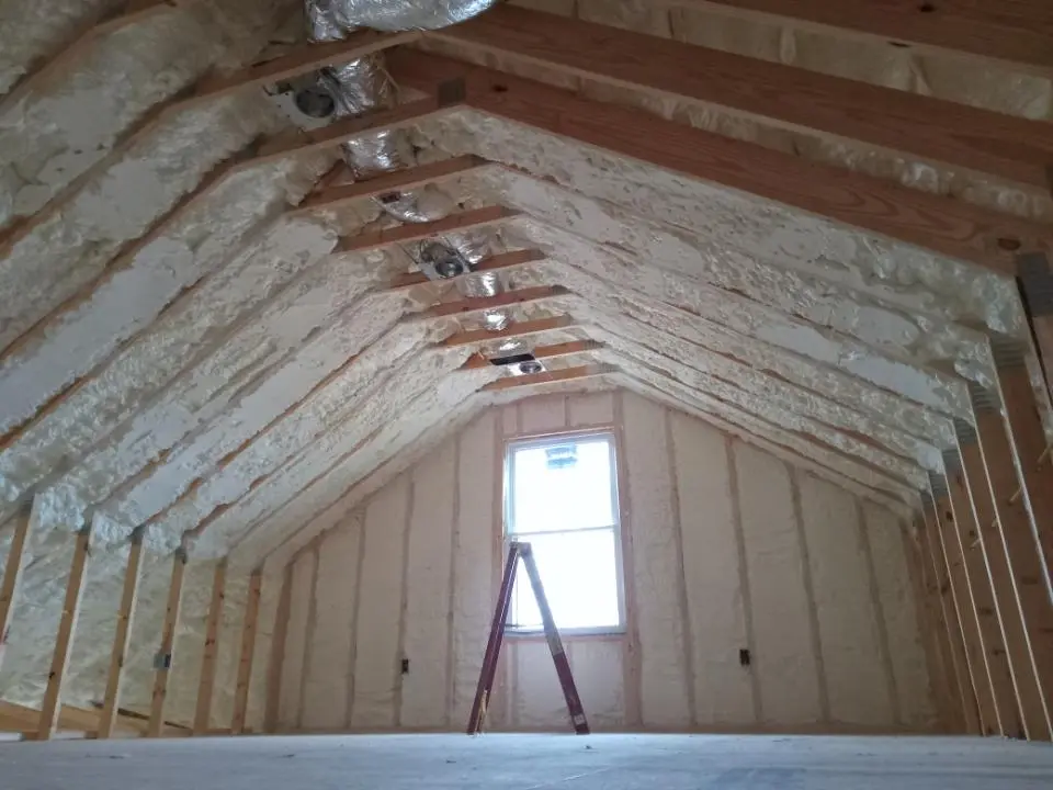 Spray foam roofing application for Crawl Space Insulation project in Pleasant Garden